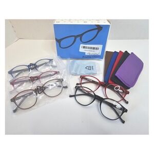 5 Pairs Reading Glasses +3.50 Strength Blue Red Brown Black Purple - Amazon